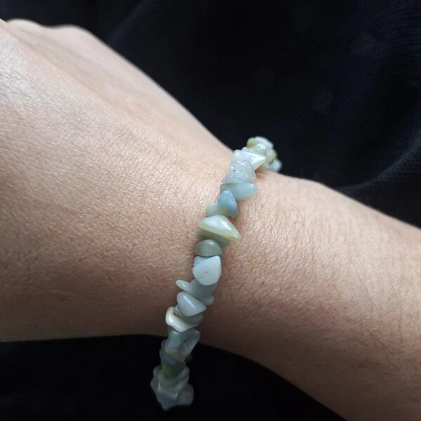 Pulseira Pedra Cascalho - Amazonita