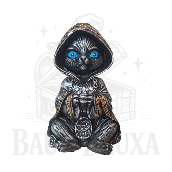 Gato Bruxo com Esfera (Wicca)