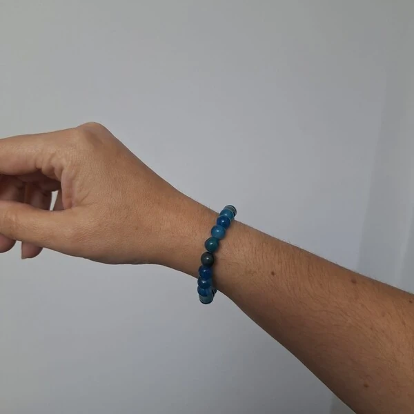 Pulseira Pedra Rolada - Agata Azul