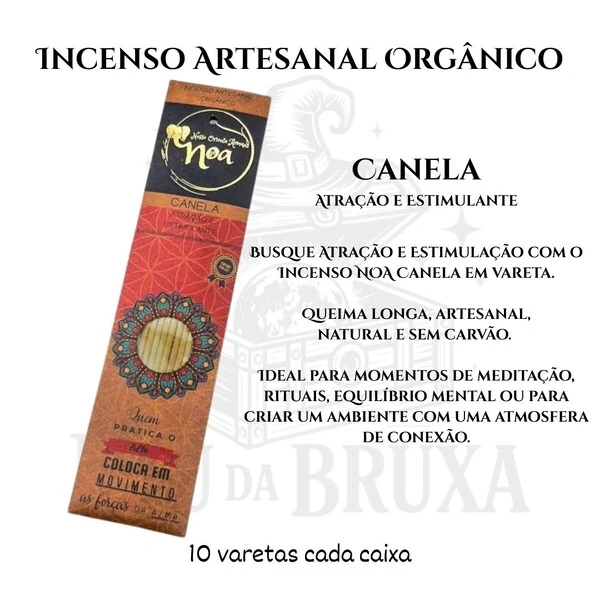 Incenso Artesanal Orgânico NOA - Natural e vegano com óleos essenciais
