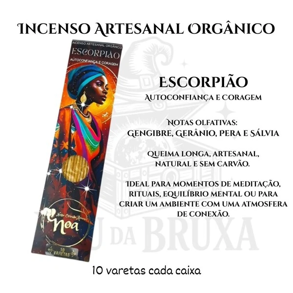 Incenso Orgânico Signos NOA - Natural e vegano com óleos essenciais