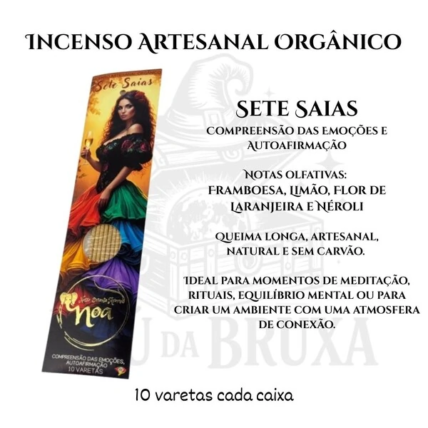 Incenso Orgânico Guardiões NOA - Natural e vegano com óleos essenciais