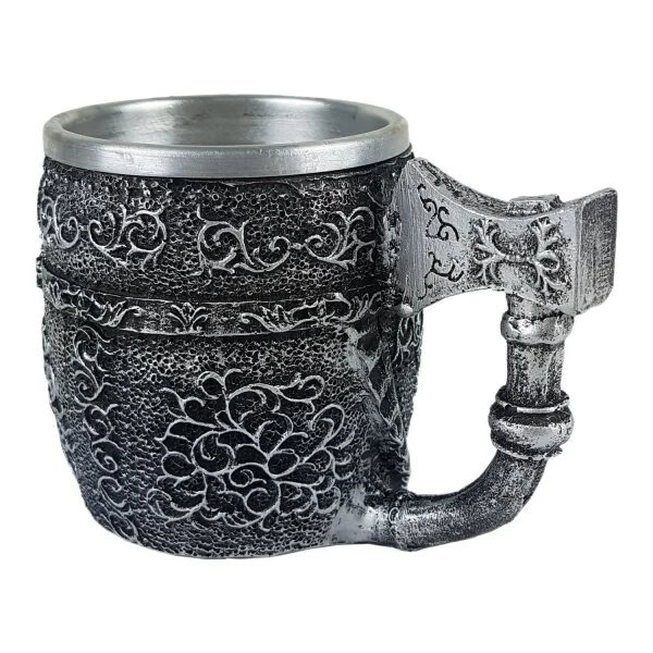 Caneca Crânio Medieval Com Alça De Machado