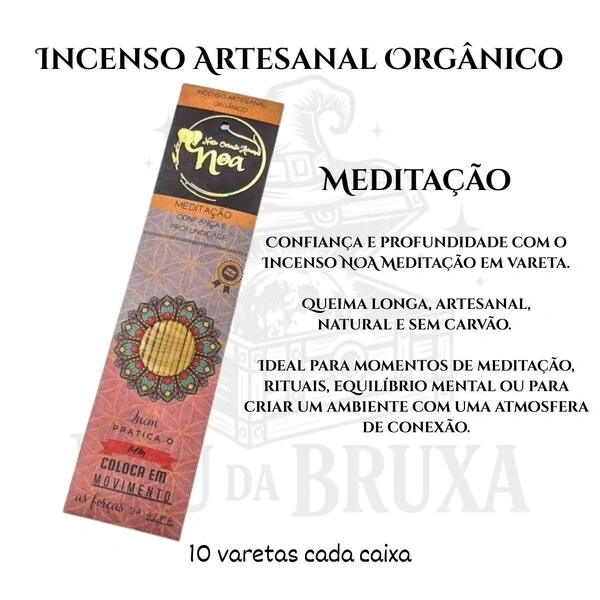 Incenso Artesanal Orgânico NOA - Natural e vegano com óleos essenciais