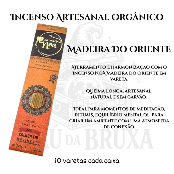 Incenso Artesanal Orgânico NOA - Natural e vegano com óleos essenciais
