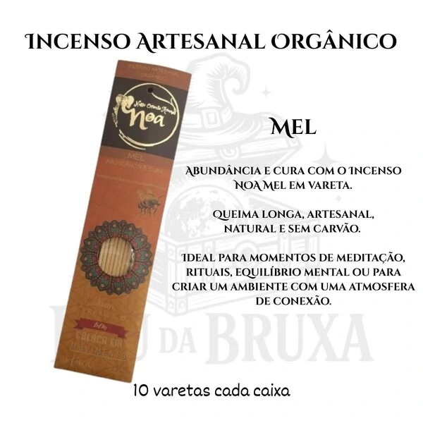 Incenso Artesanal Orgânico NOA - Natural e vegano com óleos essenciais
