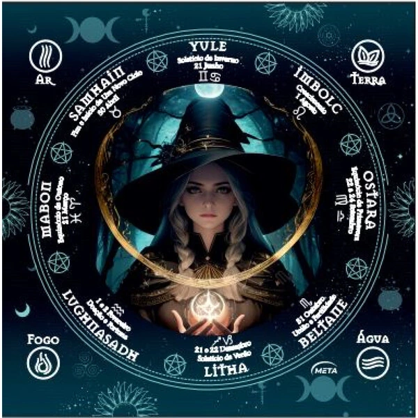Toalha de Altar Bruxa (Wicca)