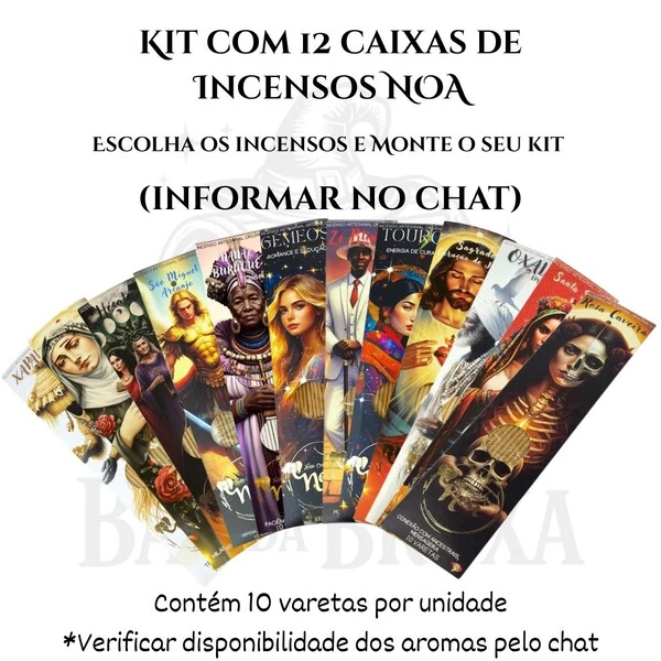 Kit 6 ou 12 caixas de Incensos Artesanais NOA