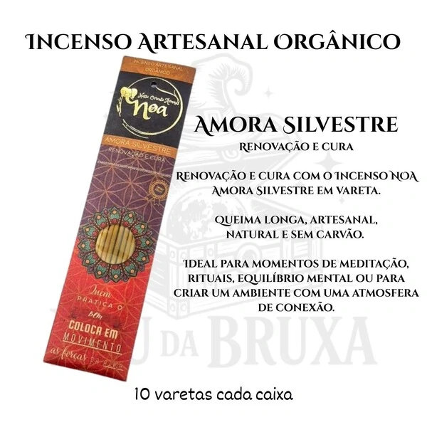 Incenso Artesanal Orgânico NOA - Natural e vegano com óleos essenciais