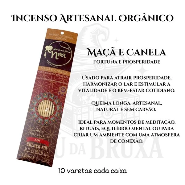 Incenso Artesanal Orgânico NOA - Natural e vegano com óleos essenciais