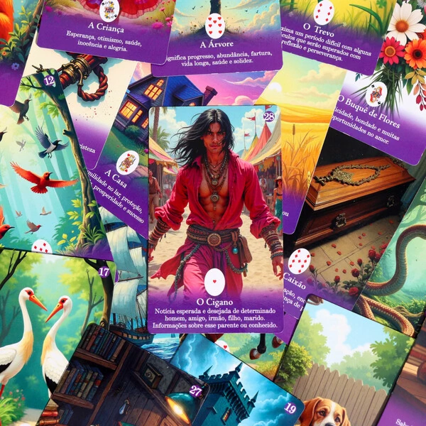 O Intuitivo Baralho Cigano para Iniciantes 36 Cartas com Manual