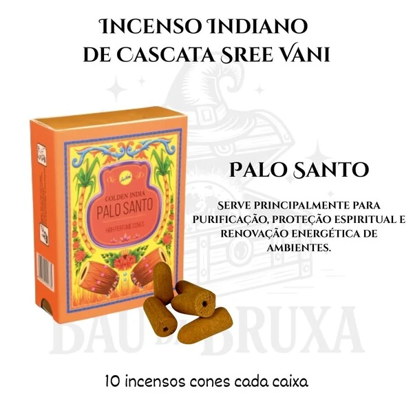Incenso Cone Cascata Golden India da SreeVani - Aromaterapia, Meditação e Conexão