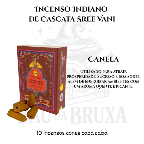 Incenso Cone Cascata Golden India da SreeVani - Aromaterapia, Meditação e Conexão