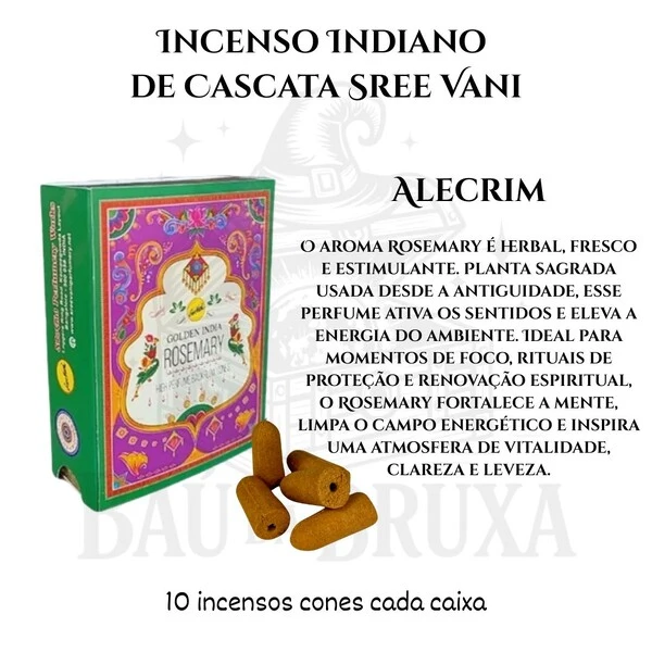 Incenso Cone Cascata Golden India da SreeVani - Aromaterapia, Meditação e Conexão