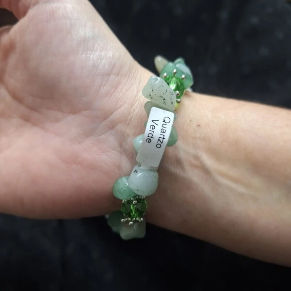 Pulseira Pedra Cascalho - Quartzo Verde