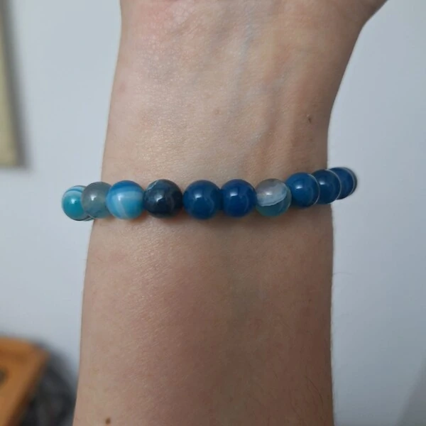 Pulseira Pedra Rolada - Agata Azul