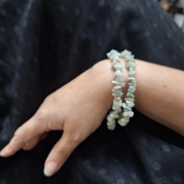 Pulseira Pedra Cascalho - Amazonita