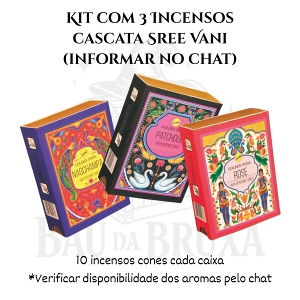 Incenso Cone Cascata Golden India da SreeVani - Aromaterapia, Meditação e Conexão