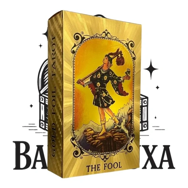 Tarot Raider Waite versão premium Dourada Gold Foil Tarot á prova d'água