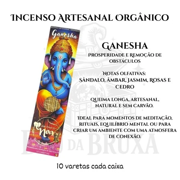 Incenso Orgânico Esotéricos NOA - Natural e vegano com óleos essenciais