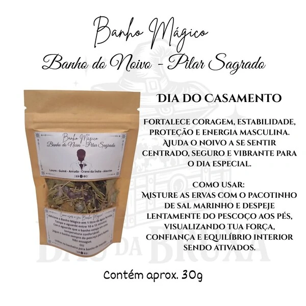 Kit Casamento de Banhos de Ervas Mágicas Naturais