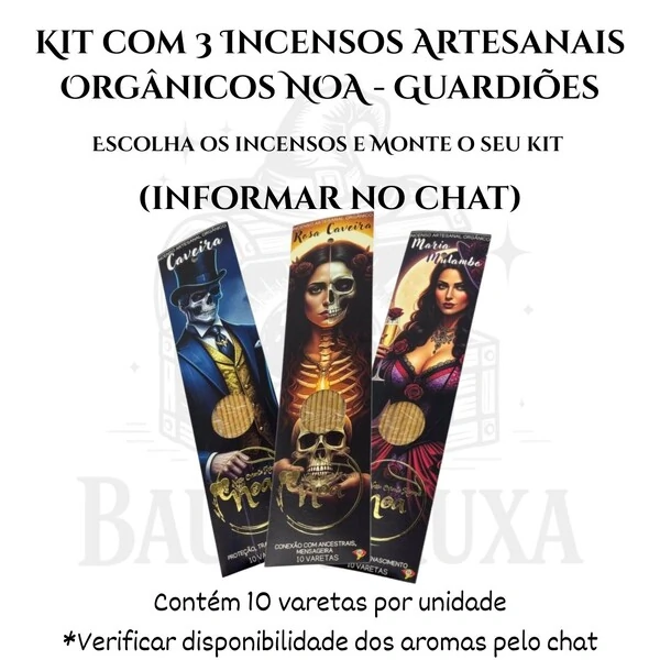 Incenso Orgânico Guardiões NOA - Natural e vegano com óleos essenciais