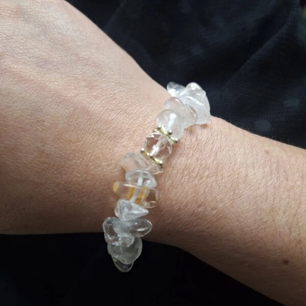 Pulseira Pedra Cascalho - Cristal