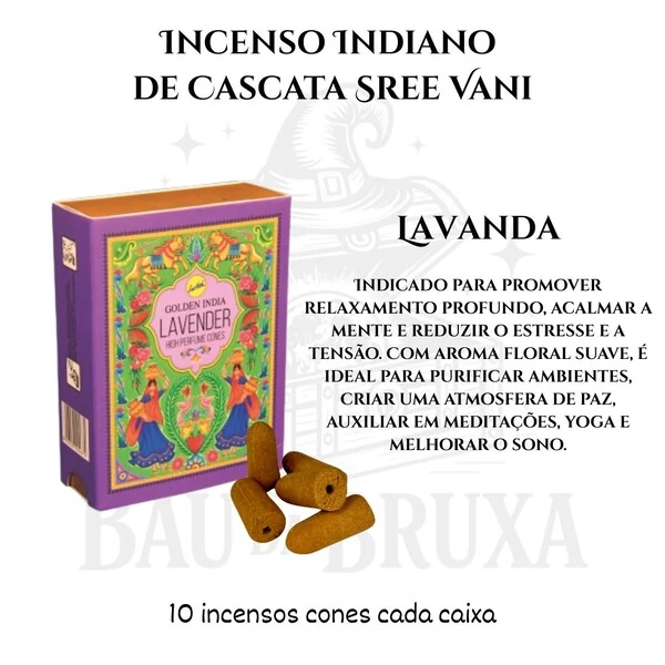 Incenso Cone Cascata Golden India da SreeVani - Aromaterapia, Meditação e Conexão