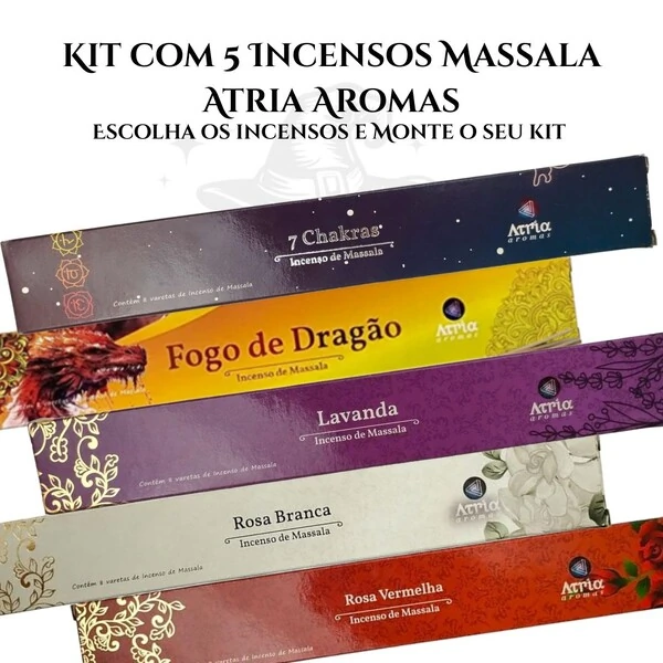 Kit Incensos Massala Atria - Verificar disponibilidade dos aromas