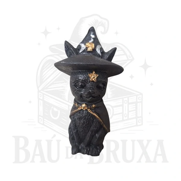 Gato com Chapeu de Bruxa (Wicca)