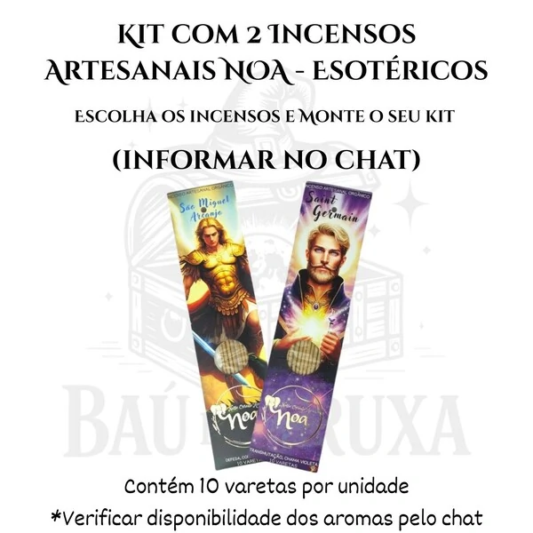 Incenso Orgânico Esotéricos NOA - Natural e vegano com óleos essenciais
