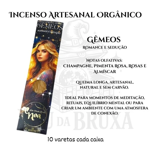 Incenso Orgânico Signos NOA - Natural e vegano com óleos essenciais