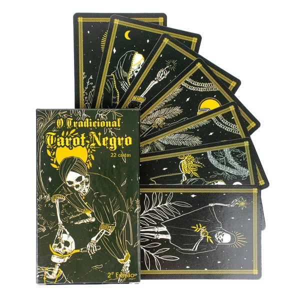 Tradicional Tarot Negro - Arcanos Maiores 22 Cartas Plastificadas