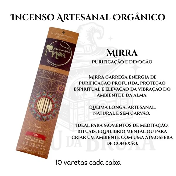 Incenso Artesanal Orgânico NOA - Natural e vegano com óleos essenciais
