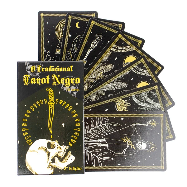 O Tradicional Tarot Negro Completo e Plastificado 78 Cartas