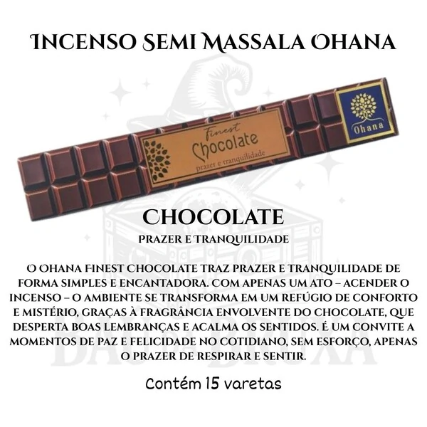 Incenso Ohana Finest Semi Massala com Queima Prolongada e Vegano - Caixa com 15 varetas de Alta Perf