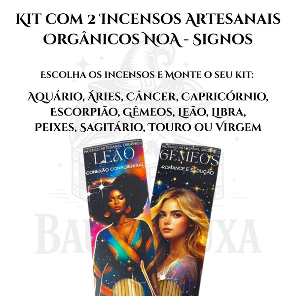 Kit Incensos Orgânicos dos Signos NOA - Verificar disponibilidade dos aromas