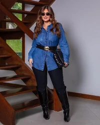 Camisa Plus Size Alongada