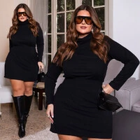 Conjunto Plus Size Short Saia e Blusa Manga Longa Canelado