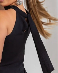 Conjunto Plus Size Short Saia e Blusa Assimetrica com Camadas