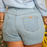 Short Jeans Plus Size Bolso Faca