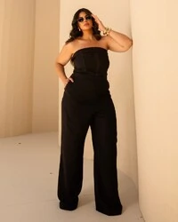 Macacão Plus Size Tomara que Caia Pesponto