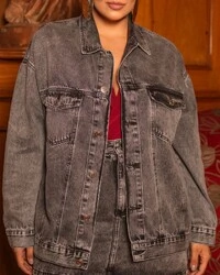Jaqueta Jeans Plus Over Size