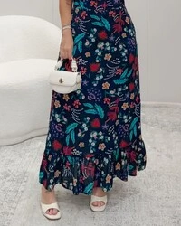 Vestido Longo Plus Size Elastex Lirio