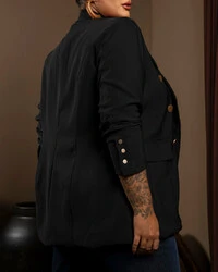 Blazer Alfaiataria Alongado Forrado Plus Size