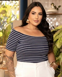 Blusa Plus Size Cigana Nautica Listrada