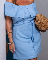 Vestido Plus Size Ciganinha Botões