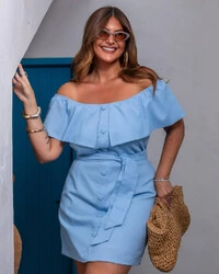 Vestido Plus Size Ciganinha Botões
