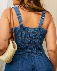Vestido Longo Plus Size Jeans Três Marias
