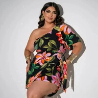 Vestido Plus Size Manga Nula